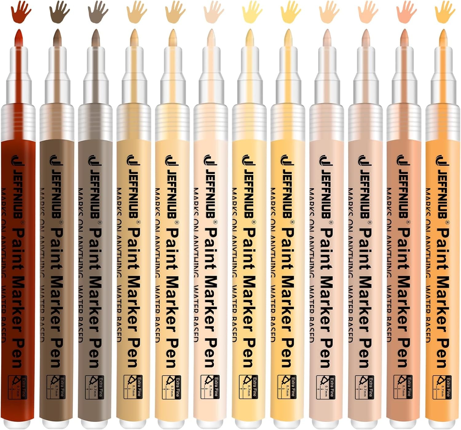 Skin Tone Acrylic Paint Pens, Paint Markers for Wood,Glass,Fabric,Rocks Painting Paint Pens (0.7Skin Tone)