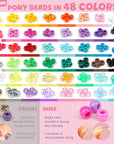 4200Pcs Pony Beads for Bracelet Making Kit, 48 Colors Halloween Bracelet Making Kit, 2500Pcs Rainbow Kandi, 1700Pcs Friendship Letter Beads with 20 Meter Elastic Strings for Jewelry Making