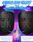 Depointer Life Led Mask with Gesture Sensing,Unisex LED Lighted Face Transforming Mask for Costume Cosplay Party Masquerade Music Mask Rechargeable