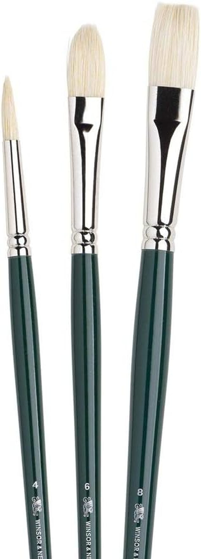 Winton Long Handle Brush (3 Pack) (Round 4, Filbert 6, Flat 8)