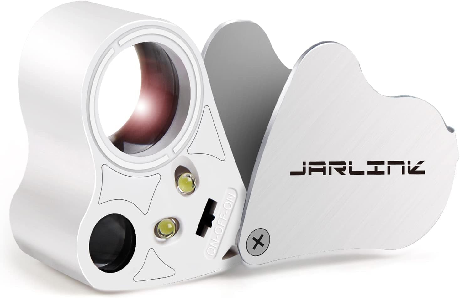 30X 60X Illuminated Jewelers Loupe Magnifier, Foldable Jewelry Magnifier with Bright LED Light for Gems, Jewelry, Coins, Stamps, Etc