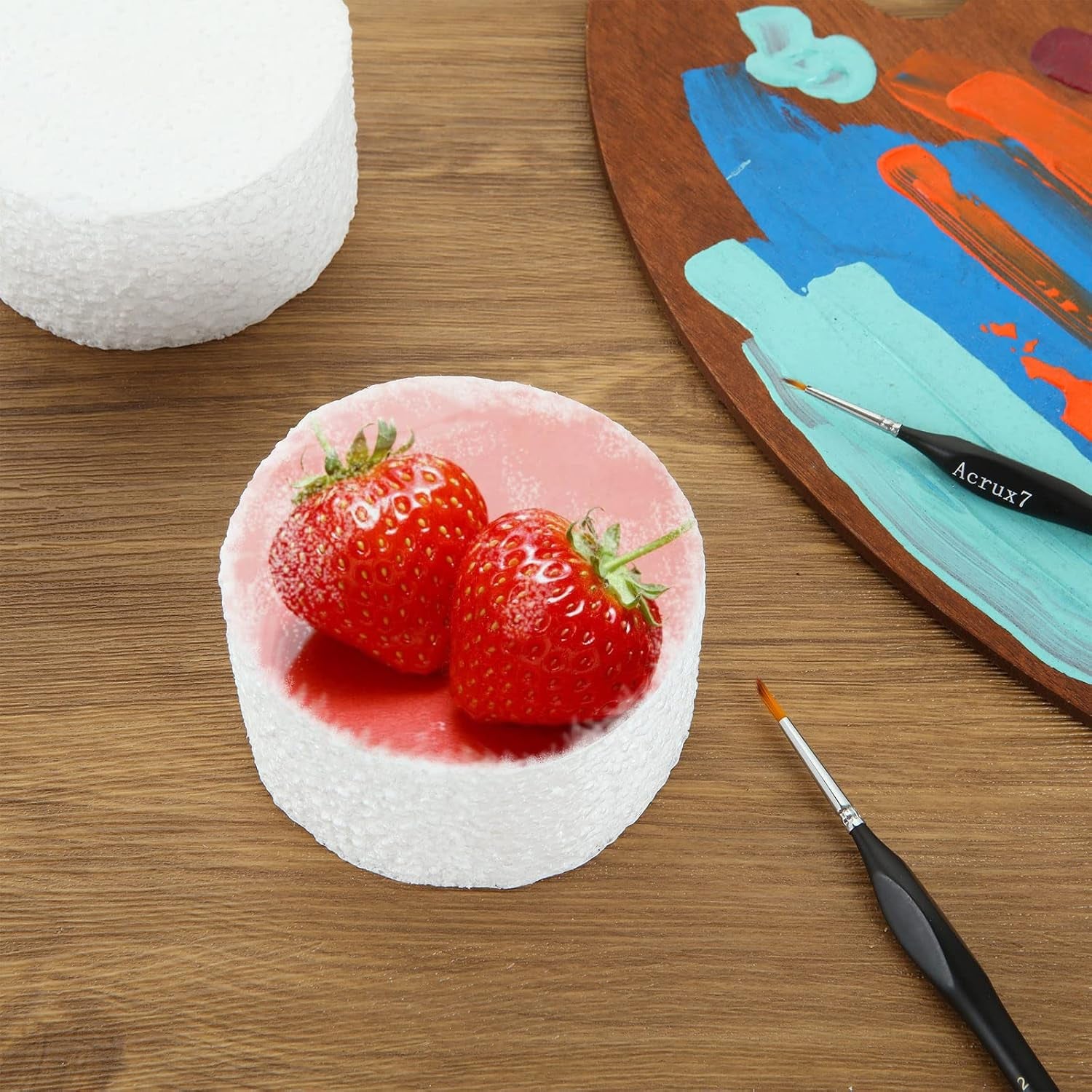 18 Pack 3.9 Inch Foam Circles for Crafts (2”Thick) round Foam Disc Craft Foam Circle for DIY Art Projects (White)