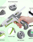 Hot Glue Gun Full Size - 60/100W Dual Temp Glue Gun and Sticks Set with 10 PCS Glue Sticks (7/16") - 90S Fast Preheating Hot Glue Gun Kit for Construction, Crafting, DIY and Repairs - White