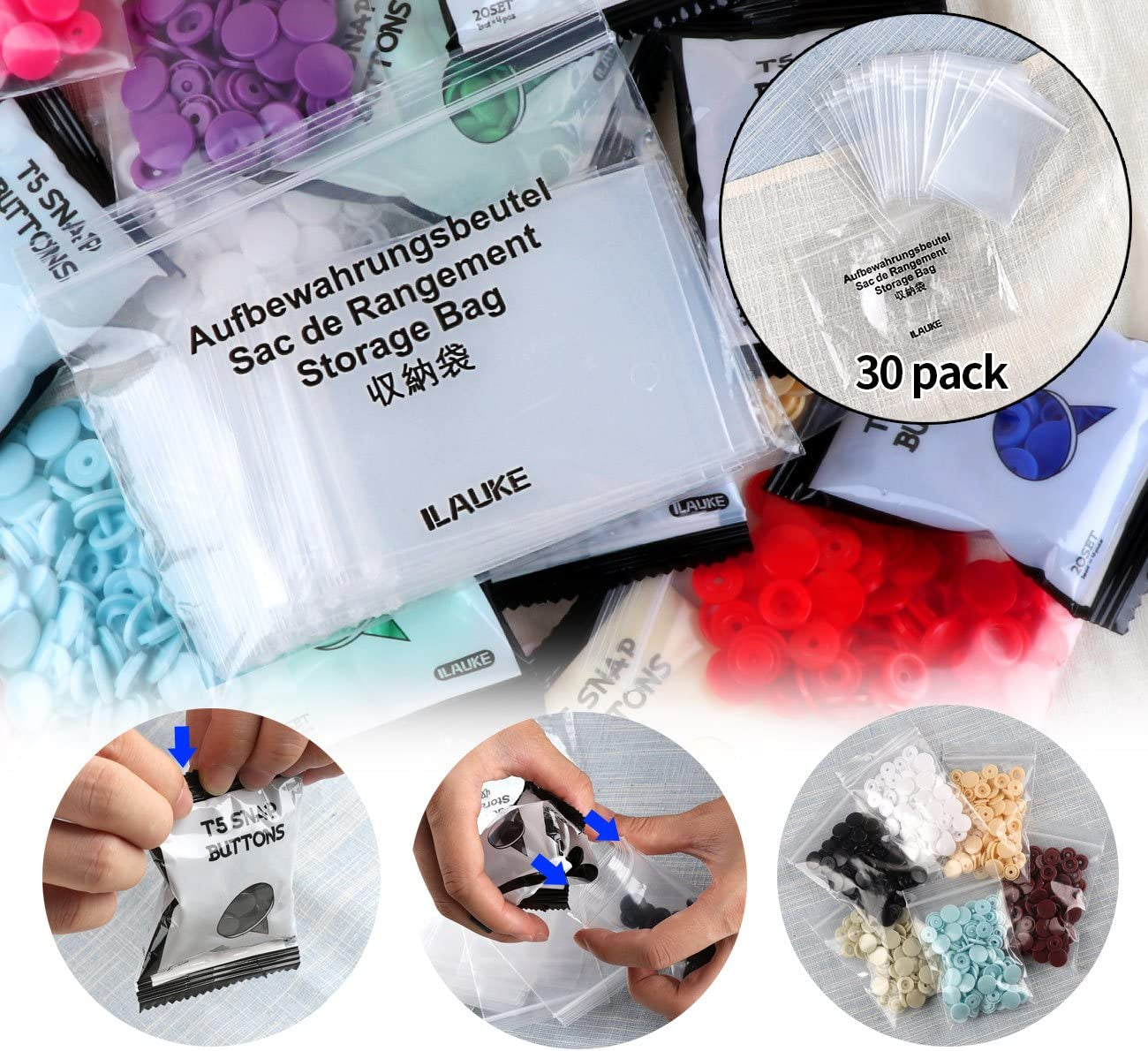 400 Sets Snap Buttons with Snap Pliers T5 Plastic Snaps No-Sew Buttons Fastener Setter for Clothing Diapers Bibs Rain Coat Crafting