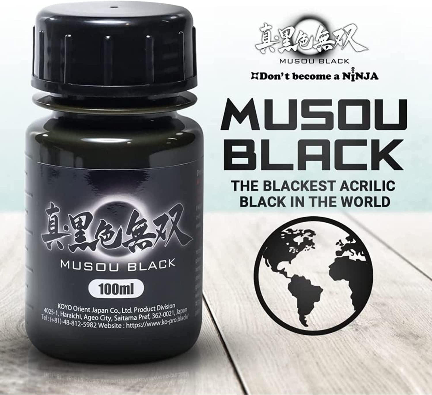 , World Blackest Acrylic Paint, 100Ml X 2 Pack, 3.38 Fl Oz (Pack of 2)