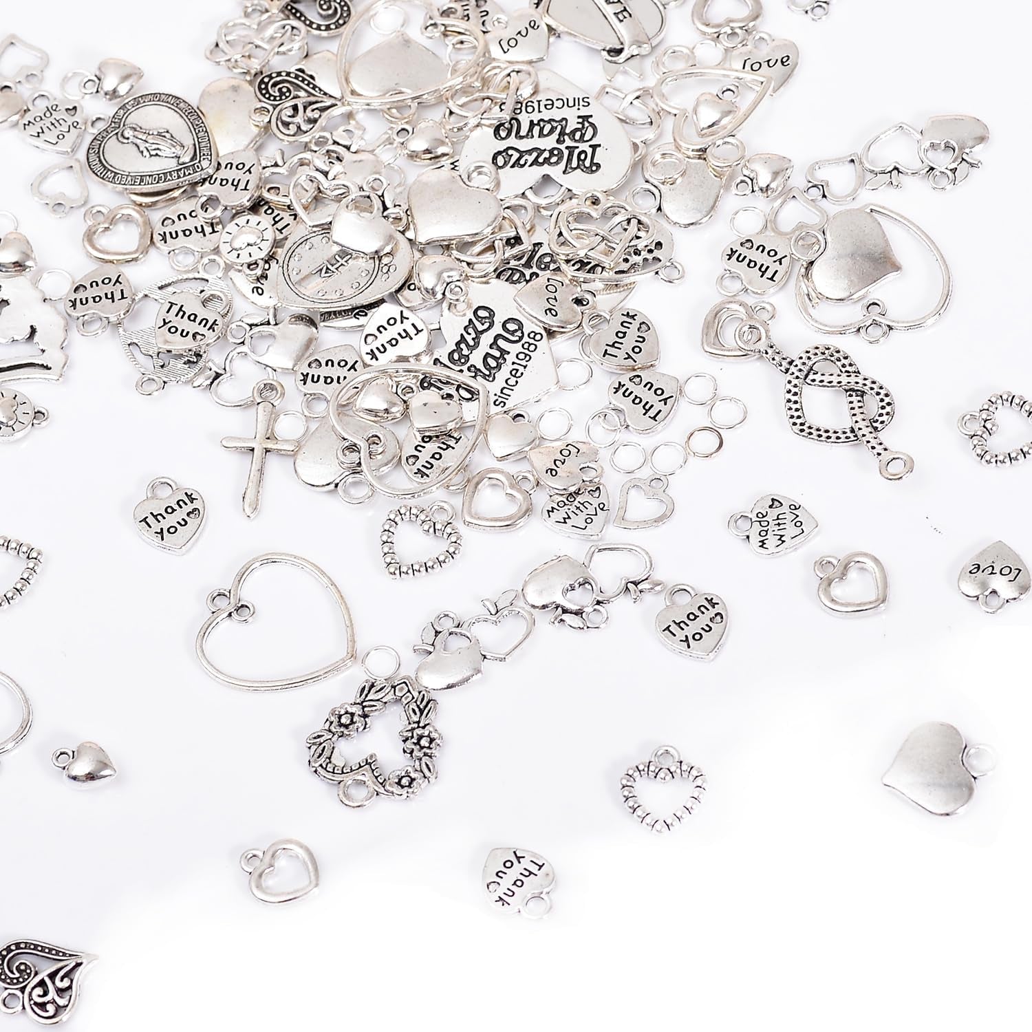 100 Gram Metal Charms for Jewelry Making, Silver &amp; Gold, Bulk Pack for Bracelets, Necklaces, Crafts