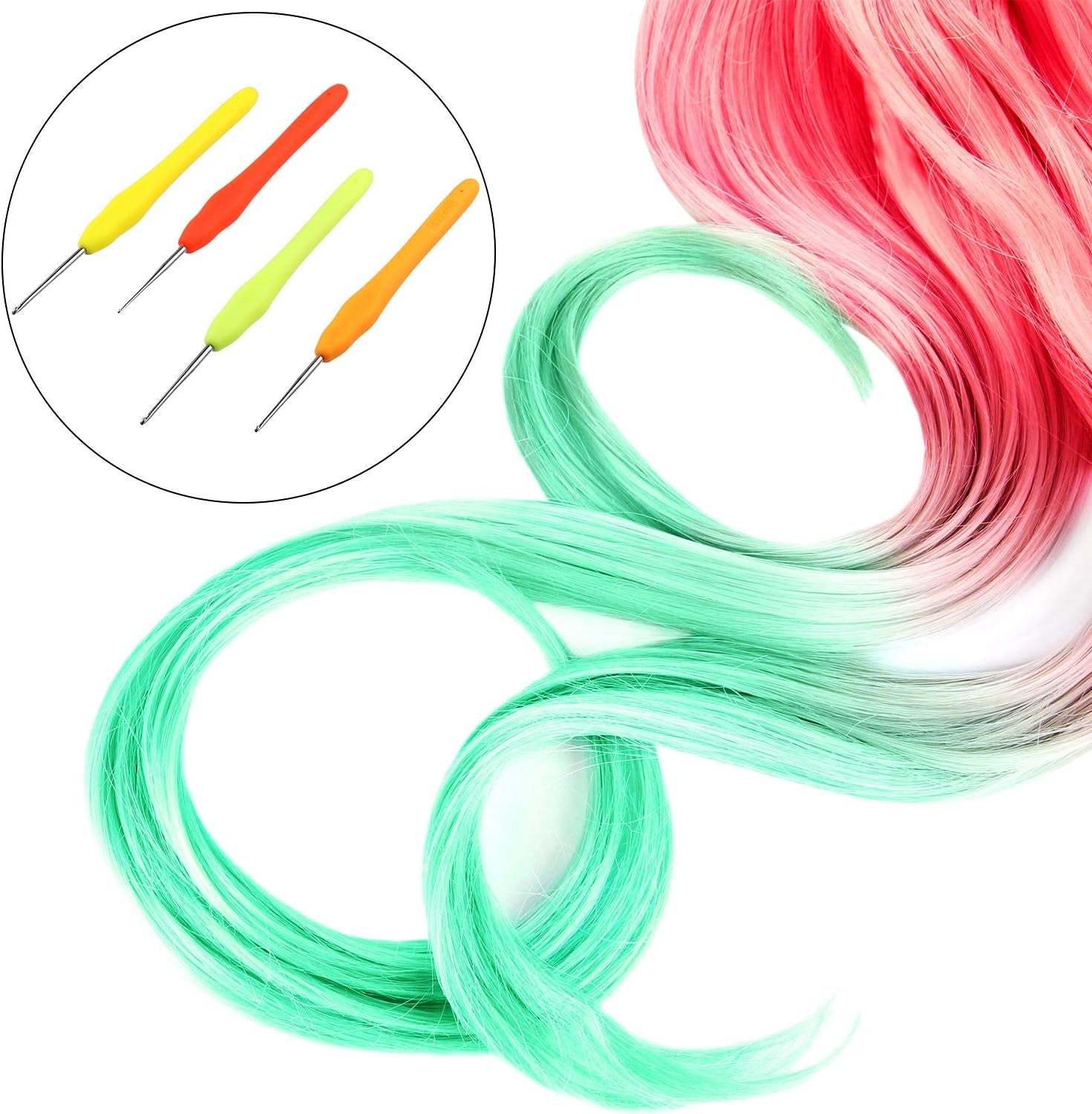 4 Pieces Hair Needles Crochet Hooks Precision Metal Needles Crochet Knitting Needles with Soft Handles, 1 Mm, 1.25 Mm, 1.5 Mm, 1.75 Mm, 4 Colors