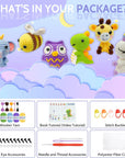 6Pcs Crochet Starter Kit Beginner for Adults - Knitting Kit for Adults and Kids Beginners - Amigurumi Crocheting Animals Kits with Step-By-Step Video Tutorials Dinosaur, Rainbow Bee, Unicorn