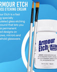 Armour Etch Glass Etching Cream - Starter 2.8Oz Size - Bundled with  Application Brushes
