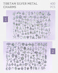 400 PCS Wholesale Bulk Lots Jewelry Making Charms Mixed Smooth Tibetan Silver Alloy Charms Pendants DIY for Bracelet Necklace Jewelry Making and Crafting