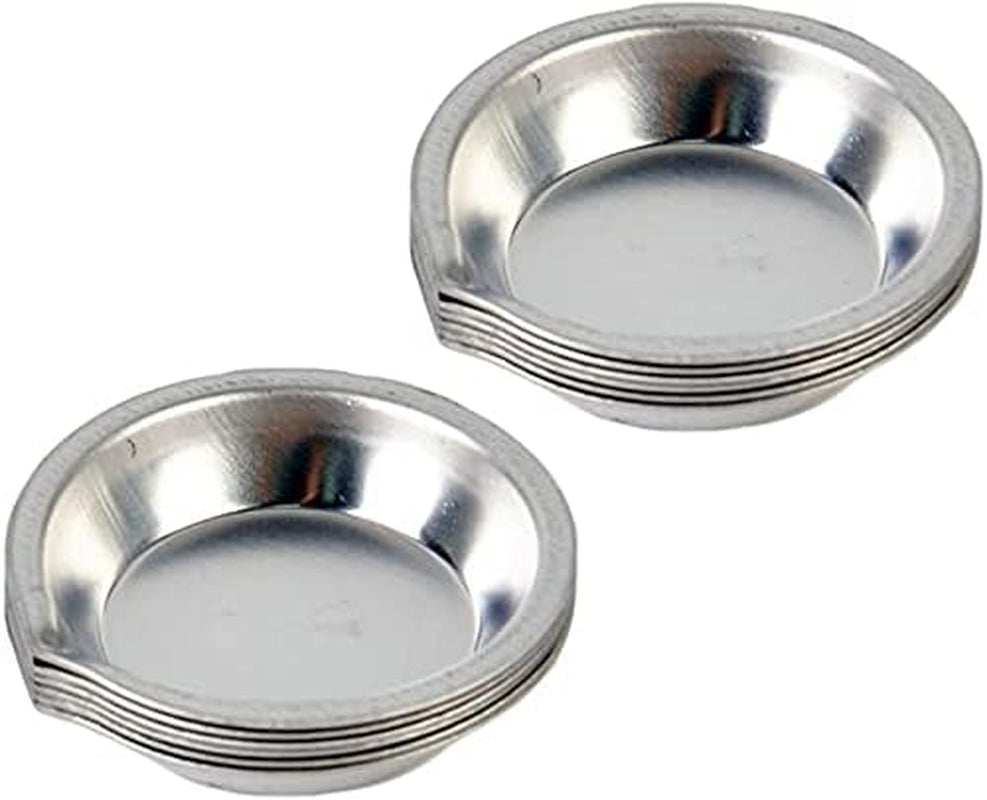 12Pcs Makeup Palette Stainless Steel Small round Paint Tray Artist Watercolours Paint Mixing Palette Tray,Silver,1.97 X 0.59 Inch