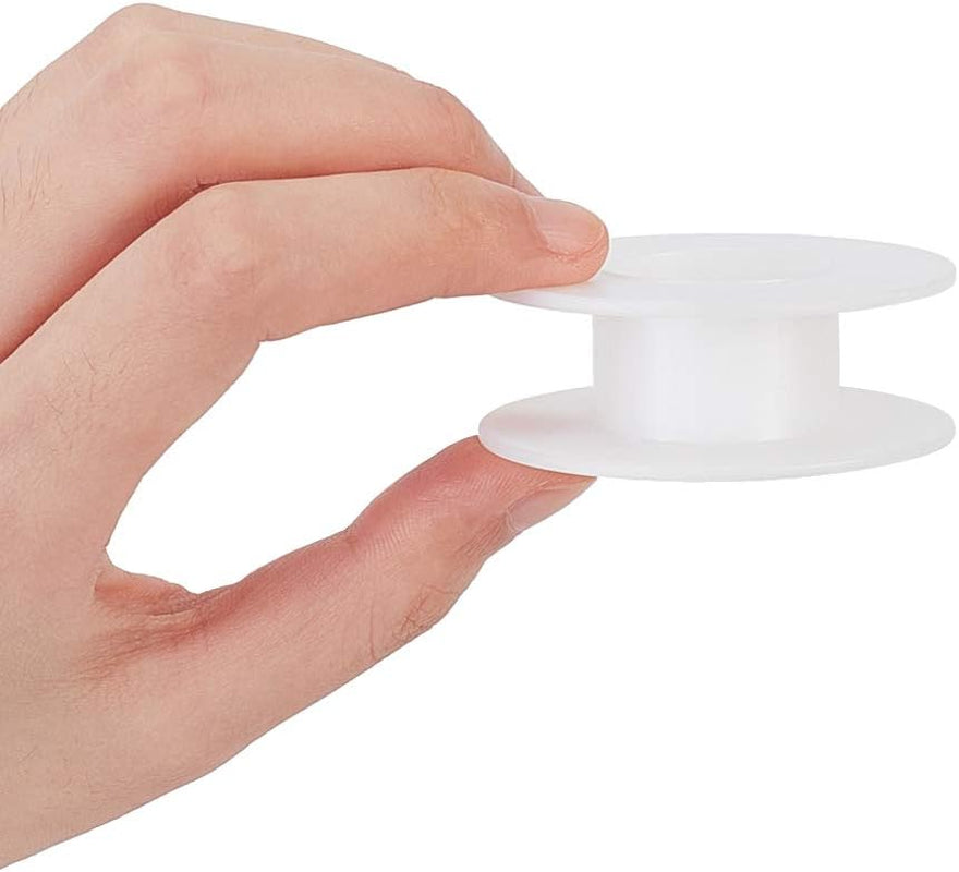 20 Pack Empty Spool, Plastic Ribbon Spools Wire Weaving Bobbins Empty Thread Spools Ribbon Chain Tape Spools White Spools for Embroidery Thread Yarn Ribbon Crafts Sewing 2.16X0.78Inch