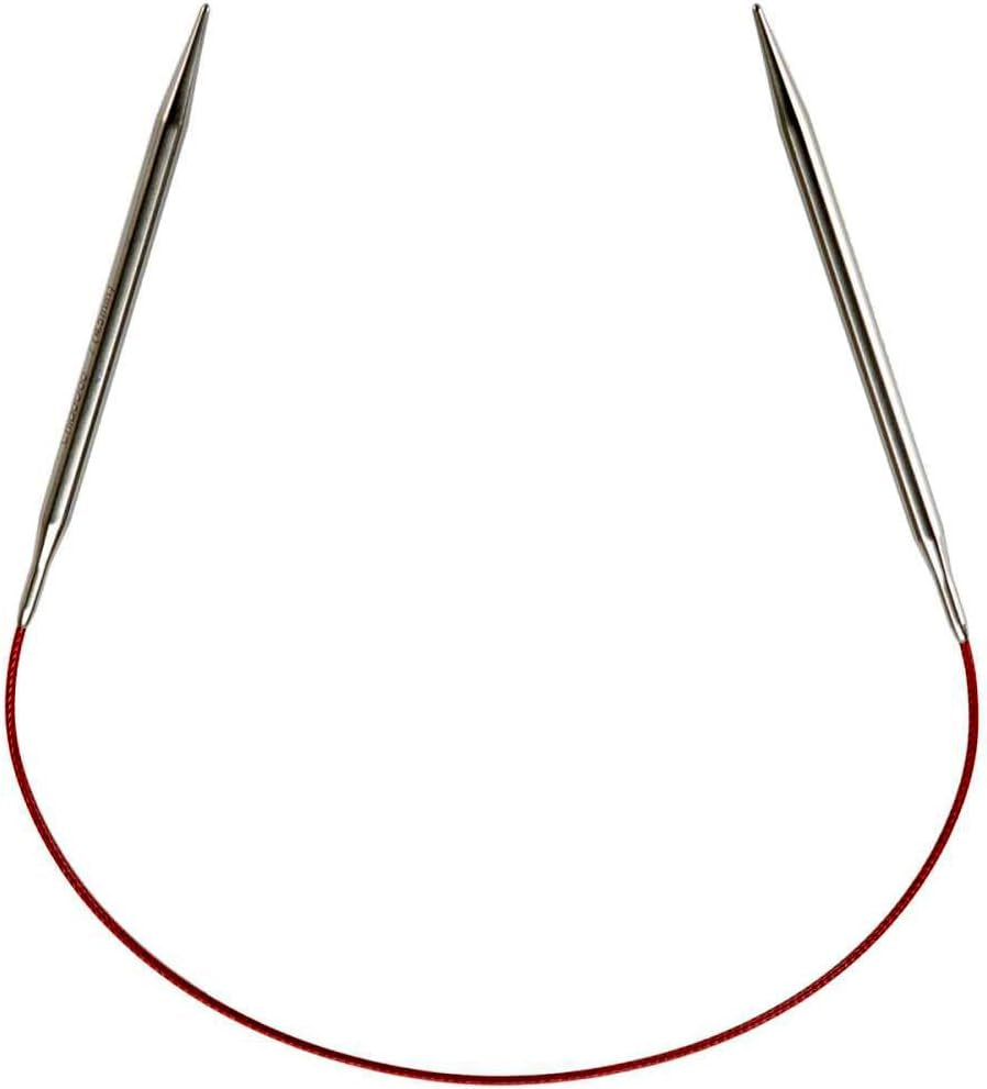 Red Lace Circular 16 Inch 40 Cm Stainless Steel Knitting Needle Size US 11 8Mm 7016 11