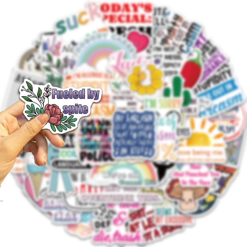 200 PCS Boho Sarcastic Stickers,Funny Stickers for Adults,Snarky, Humorous Quotes Stickers for Water Bottle,Laptop,Phone,Hard Hat,Bumper,Gifts for Adult