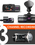 VANTRUE N4 3 Channel Dash Cam, 4K+1080P Dual Channel, 1440P+1080P+1080P Front Inside Rear Three Way Triple Car Dash Camera, IR Night Vision, Capacitor, 24 Hours Parking Mode, Support 256GB Max