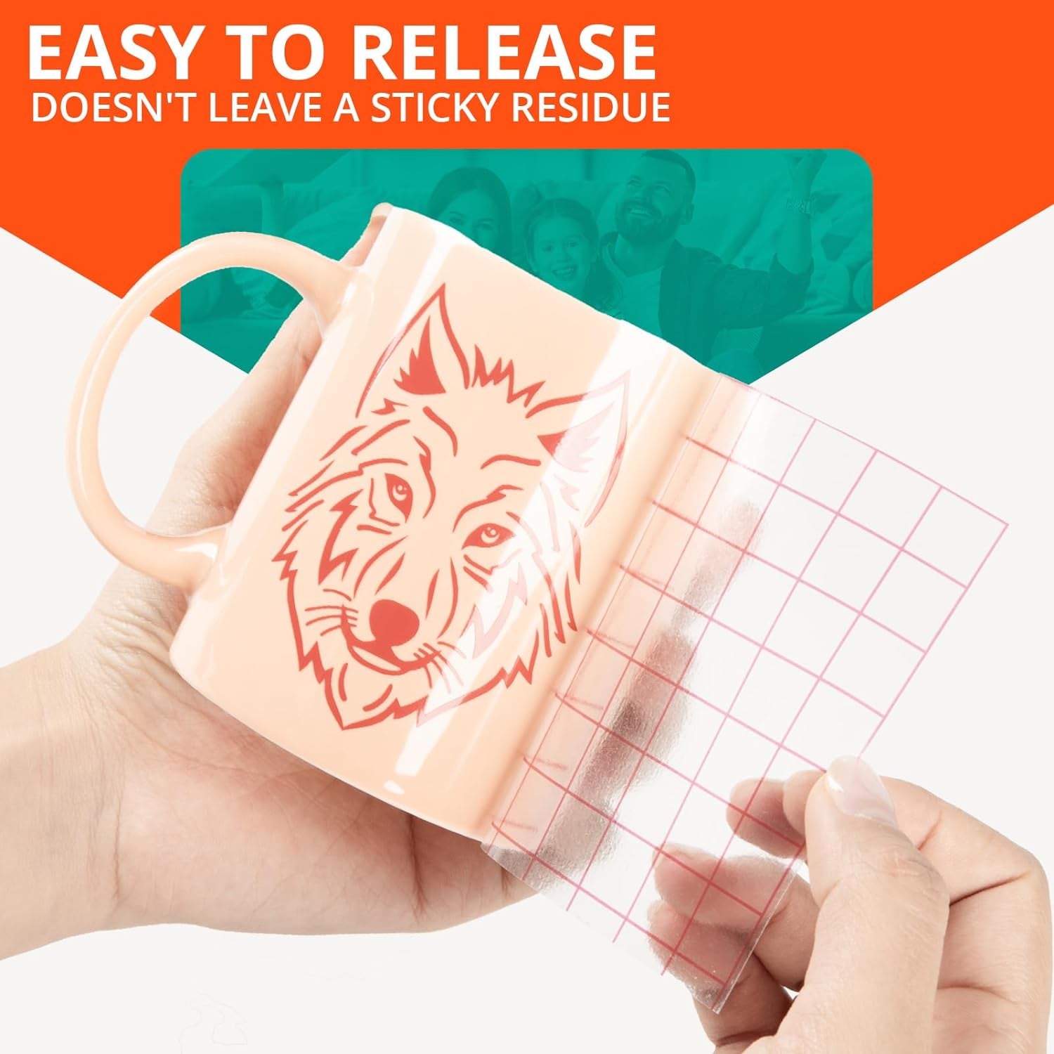 Vinyl Transfer Tape, Medium Tack, Red Grid, 12" X 12 FT, for Cricut Signs, Stickers, Decals, Walls, Doors & Windows