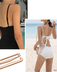 40PCS Metal Bra Strap Hooks for Sewing Bikini Halter Tops Bathing Suit Clips Clasp Swimsuit Adjustment Slides for Lingerie Slip Dress Camisole, 18Mm and 25Mm, Rose Gold and Metallic Black
