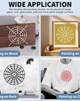 15 Pieces Mandala Dot Painting Tool Stencils Set, 8/12/16 Segment 3/4/5/6/8 Inches Reusable Mandala Stencil Template for Rock Wood Canvas DIY Painting Art Projects