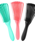 Hair Brush for Afro America/African Hair Textured 3a to 4c Kinky Wavy/Curly/Coily/Wet/Dry/Oil/Thick/Long Hair, Detangling Brush for Women (2 pcs, Pink-Black)