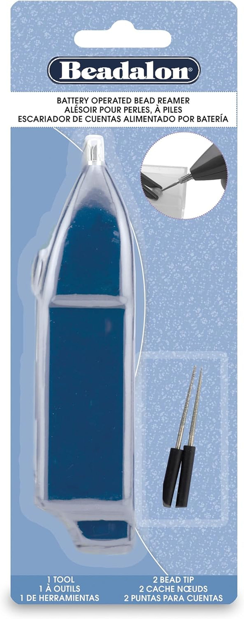 Bead Reamer, Battery Operated Jewelry Making Tool, Blue