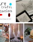 3Lb Crushed Mirror Glass for Crafts, Resin Glue Art Decorative DIY White Mirror Pieces 6-8Mm