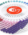 480 Pieces Multicolor Sewing Pins Straight Quilting Pearl Head Pins for Christmas and Other Crafts Making