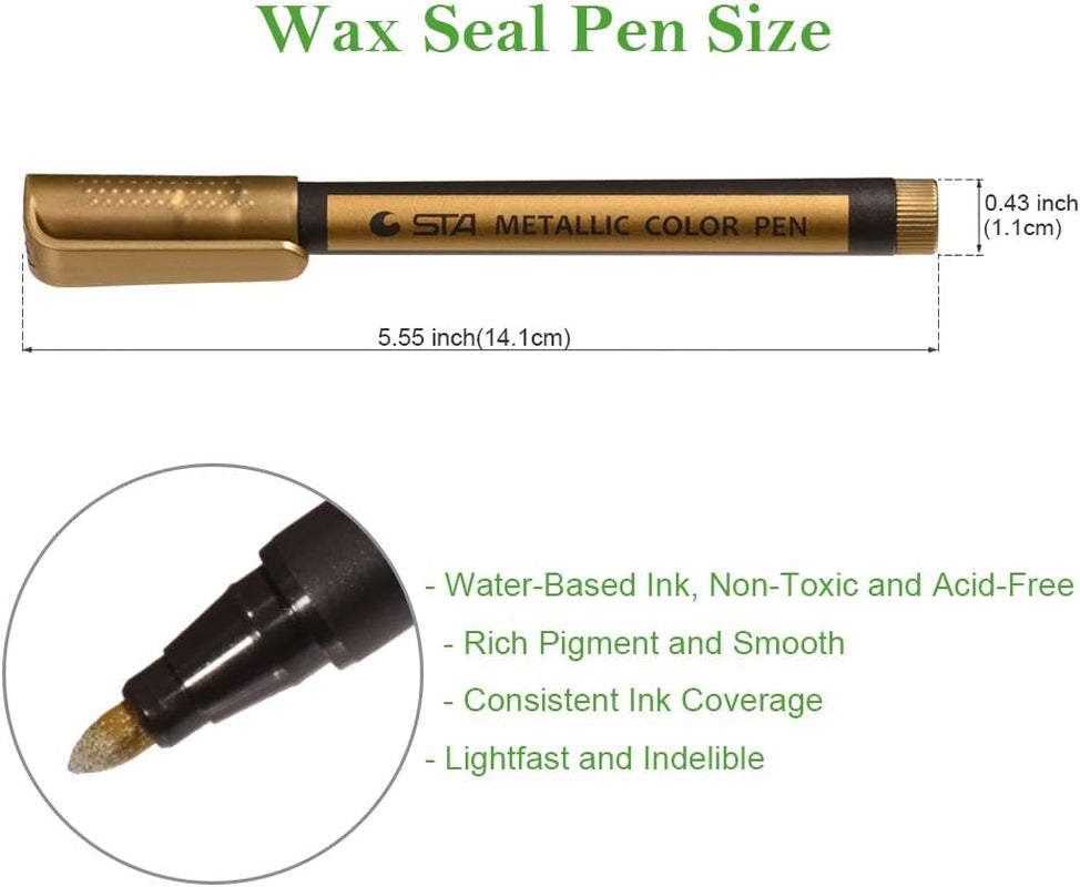 Wax Seal Pen Kit, Special Wax Seal Pen for Decorating Wax Seal Stamp, Fit All Wax Seal Beads or Wax Seal Sticks, Ideal Tool for Wedding Wax Envelope Seal Stamp Decor