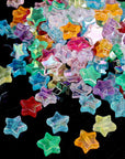 220 PCS Star Beads, 10Mm Friendship Bracelet Beads Clear Acrylic Star Shape Spacer Beads Colored Star Beads for DIY Jewelry Bracelet Earring Necklace Craft Making with 5M Elastic String