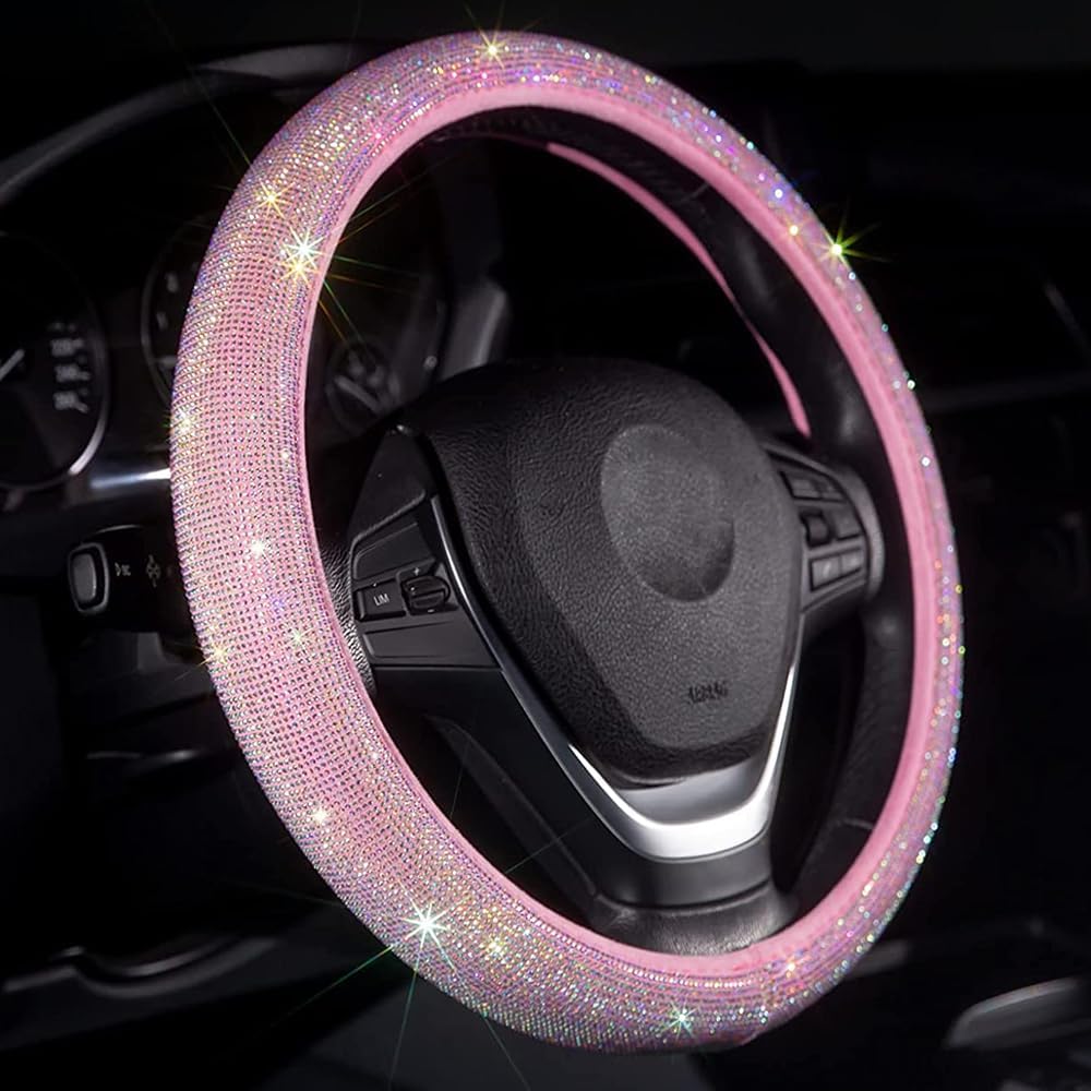 Luxury Diamond Rhinestone Steering Wheel Cover – Universal Fit &amp; Anti-Slip