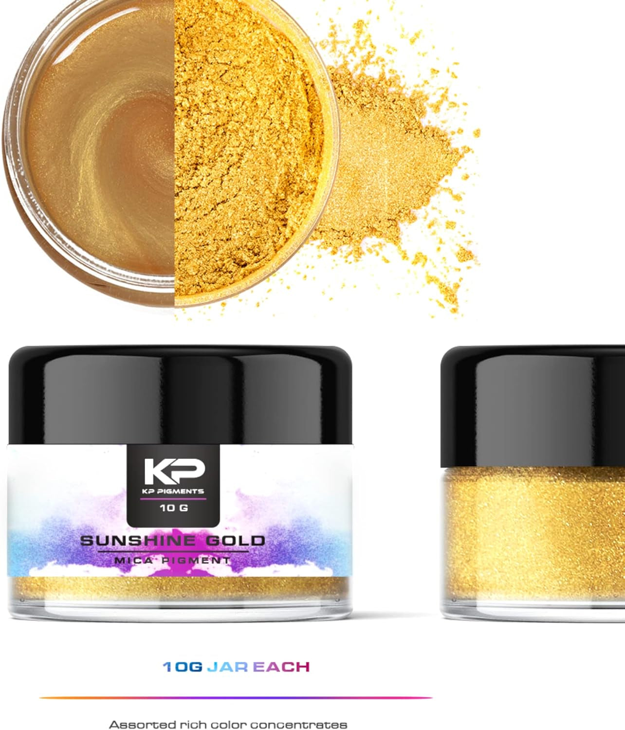 Pearlescent 100% Pure Fine Mica Powder - 24 Color Assortment 10 Grams Each Naturally Pigmented Multipurpose DIY Arts and Crafts, Dye, Soap Making, Cosmetics, Epoxy Resin, Paint, and More!