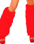 Women's Faux Fur Leg Warmers Furry Boots Cuffs Covers Solid Color Winter Warm Plush Leg Warmer