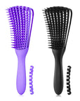 Hair Brush for Afro America/African Hair Textured 3a to 4c Kinky Wavy/Curly/Coily/Wet/Dry/Oil/Thick/Long Hair, Detangling Brush for Women (2 pcs, Pink-Black)