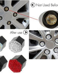 20Pcs Bling Car Wheel Nut Covers, Diamond Wheel Lug Nut Covers Hub Screw Cap Hexagonal Tire Nut Covers Protector with Removal Tool, Car Wheel Accessories Universal Car Decoration, White Size 19