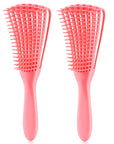 Hair Brush for Afro America/African Hair Textured 3a to 4c Kinky Wavy/Curly/Coily/Wet/Dry/Oil/Thick/Long Hair, Detangling Brush for Women (2 pcs, Pink-Black)