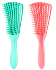 Hair Brush for Afro America/African Hair Textured 3a to 4c Kinky Wavy/Curly/Coily/Wet/Dry/Oil/Thick/Long Hair, Detangling Brush for Women (2 pcs, Pink-Black)