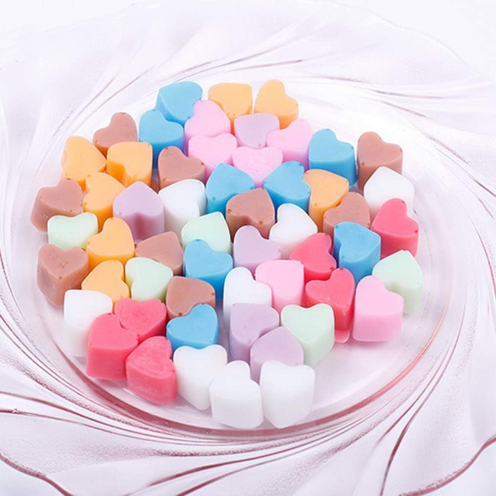 Silicone Moulds for Wax Melts with Dropper 55 Heart Mould Sweet Moulds Mini Candy Molds Silicone Shape for Love Chocolate Soap Ice Cube Tray Jelly Melts Gummy DIY