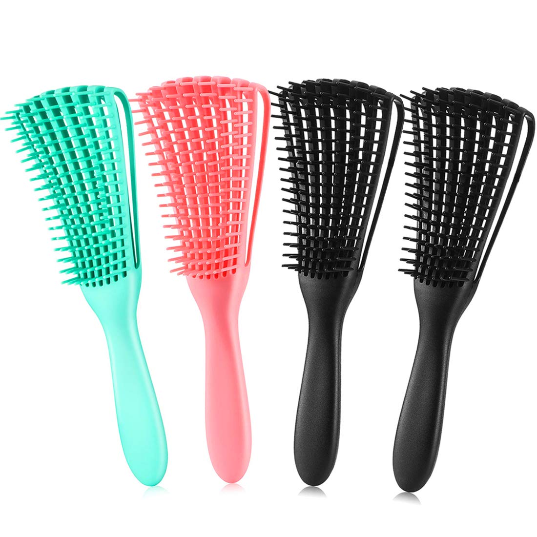 Hair Brush for Afro America/African Hair Textured 3a to 4c Kinky Wavy/Curly/Coily/Wet/Dry/Oil/Thick/Long Hair, Detangling Brush for Women (2 pcs, Pink-Black)
