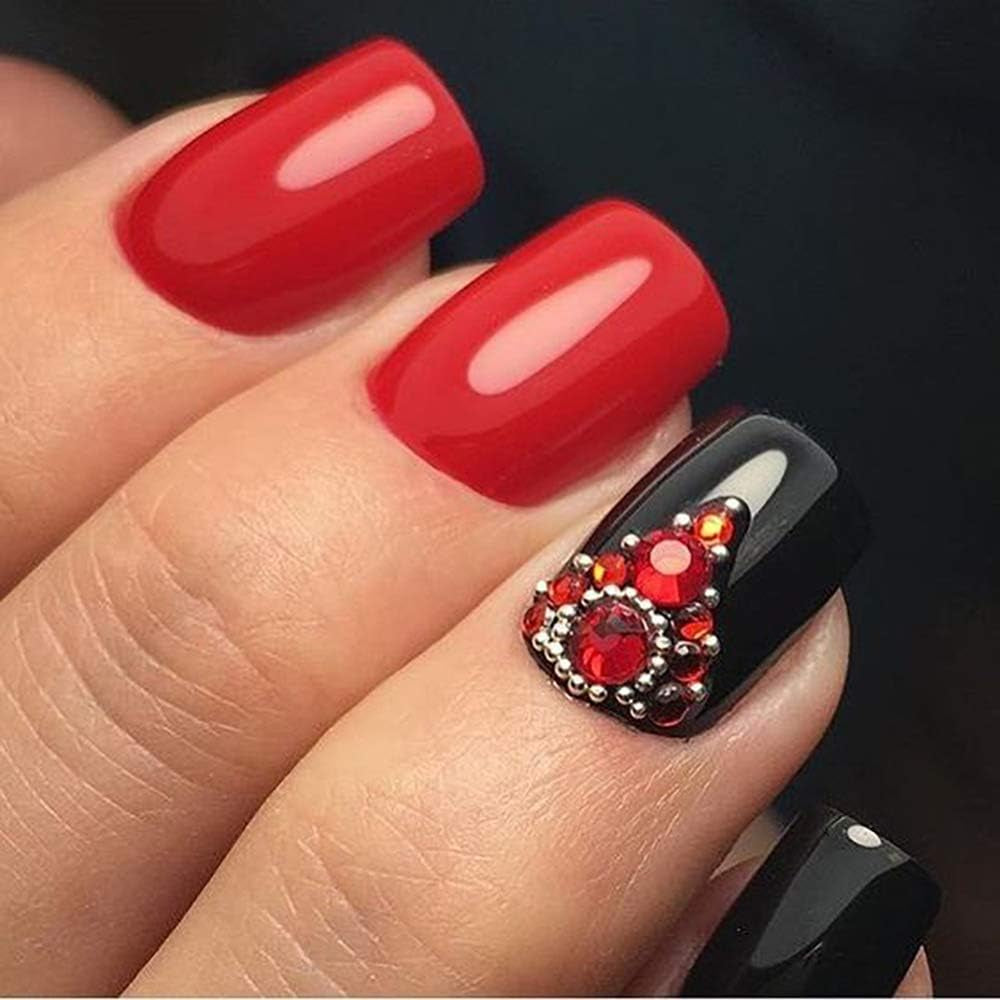 5040Pcs Red Flatback Rhinestones for Crafting, Crystal round Gems for Nail Art DIY Crafts Clothes Bags, 6 Mixed Size Hotfix Rhinestones with Tweezers and Picking Rhinestones Pen