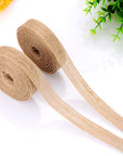 2 Rolls Natural Burlap Fabric Ribbon Wedding Events DIY Craft Ribbon Brown Rustic Ribbon for Floral Garland Scrapbook Wrapping Home Decor, 10 Meters Each Roll
