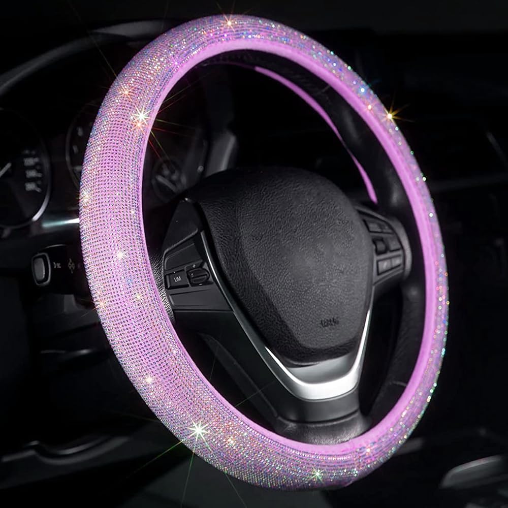 Luxury Diamond Rhinestone Steering Wheel Cover – Universal Fit &amp; Anti-Slip