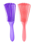 Hair Brush for Afro America/African Hair Textured 3a to 4c Kinky Wavy/Curly/Coily/Wet/Dry/Oil/Thick/Long Hair, Detangling Brush for Women (2 pcs, Pink-Black)