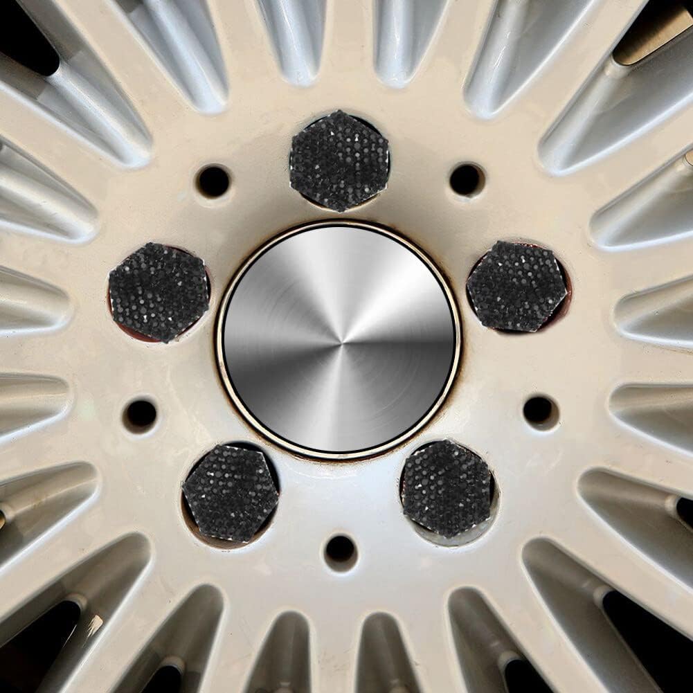 20Pcs Bling Car Wheel Nut Covers, Diamond Wheel Lug Nut Covers Hub Screw Cap Hexagonal Tire Nut Covers Protector with Removal Tool, Car Wheel Accessories Universal Car Decoration, White Size 19