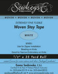 White - 1/2" Woven Stay Tape - 0.5" X 25 Yards Sewkeyse Extremely Fine Fusible Tape Sold by the 25 Yard Roll (SST-02) M494.11