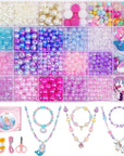 900Pcs Mermaid Bracelet Making Kit for Girls Kids Charm DIY Beads for Jewelry Making, Friendship Bracelet Kit with Ocean Pearl Shell Butterfly Beads for Bracelet Necklace Making
