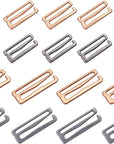 40PCS Metal Bra Strap Hooks for Sewing Bikini Halter Tops Bathing Suit Clips Clasp Swimsuit Adjustment Slides for Lingerie Slip Dress Camisole, 18Mm and 25Mm, Rose Gold and Metallic Black