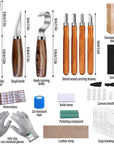 Wood Carving Tools Set 3Pcs Whittling Knife and 4Pcs K2 Carbon Steel Wood Carving Knife,Whittling Kit with 8Pcs Basswood Wood Blocks Gifts Set for Adults and Kids Beginners Wood Carving Kit Gifts