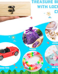 Unfinished Wooden Box with Hinged Lid Wood Small Craft Unpainted Box Jewelry Keepsake Rectangle Box Treasure Gift Storage Box for DIY Craft Home Storage Art Project, 6 X 4 X 2 Inch(18)