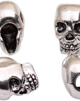 50 PCS Tibet Silver 4Mm Macroporous Skull Spacer Beads Great DIY Accessories for Jewelry Making Supplies in Bulk
