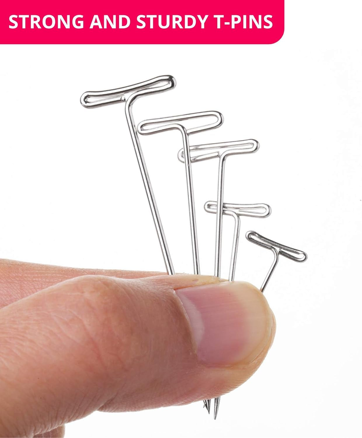 - T Pins, 220 Pack, Assorted Sizes, T-Pins, T Pins for Blocking Knitting, Wig Pins, T Pins for Wigs, Wig Pins for Foam Head, T Pins for Sewing, Wig T Pins, Blocking Pins, T Pins for Office Wall