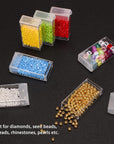 3Pcs 64 Grids Diamond Painting Storage Containers 5D Beads Organizer with Diamond Painting Accessories Stickers for Bead Storage Diamonds DIY Art Craft Storage